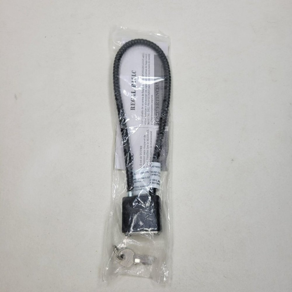 Regal Gun Lock 15" Cable R15LC3 with 2 Keys Black NEW